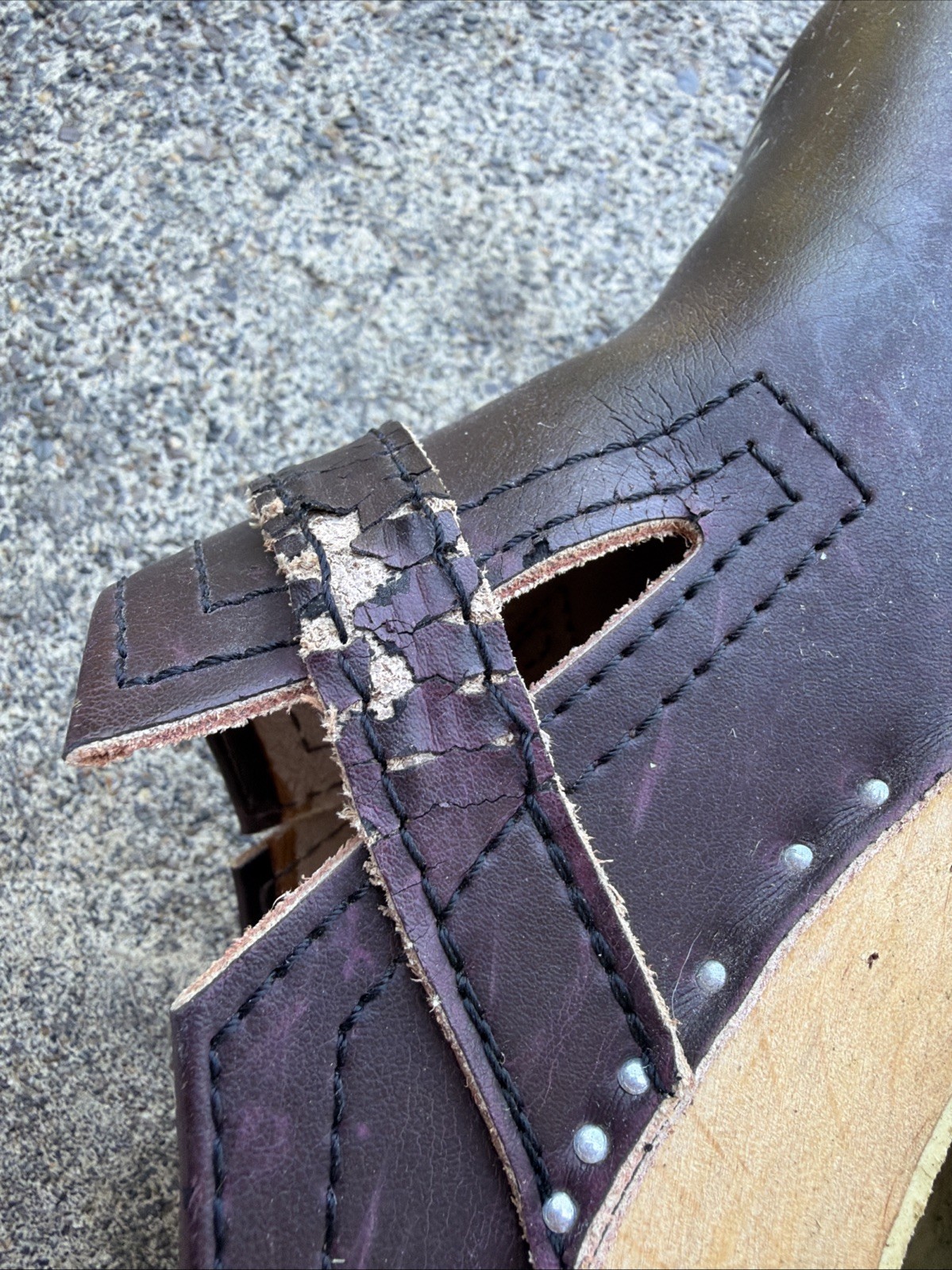Bastad Original Sweden Wood Leather Painted Clog Dark Purple 40 US 9 /9.5