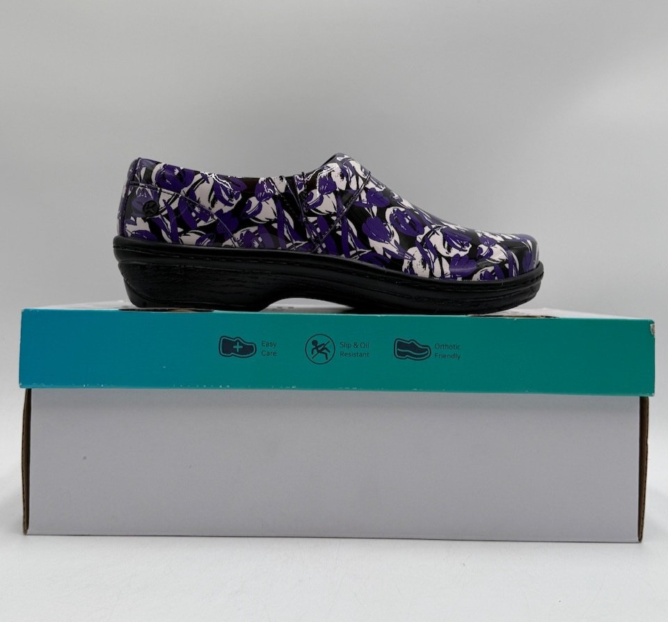 Klogs MISSION BRUSH STROKES PATENT Women’s NEW Comfort Shoe Purple Multiple Size