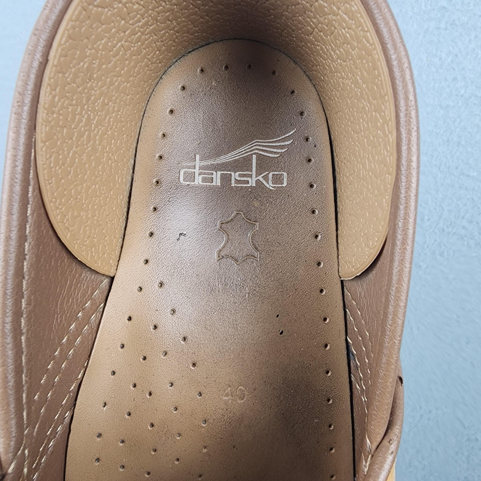 Dansko Shoes Womens Size 9.5 (40) Brown Leather Clog Slip On Comfort Workwear