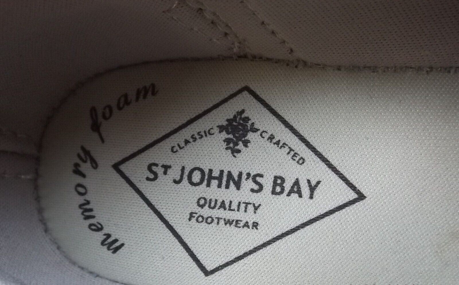 New St Johns Bay Sz 5 M Ecru Zip Suede Lightweight Tennis Shoe Activewear Shoes
