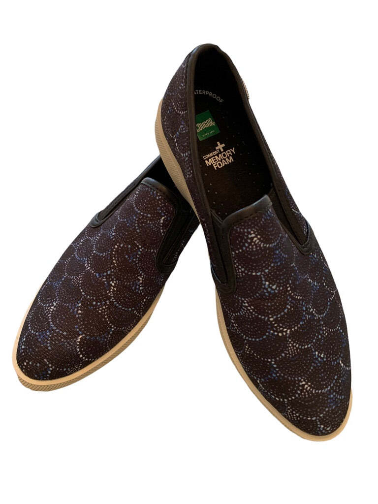 8M Cougar Women’s Slip On Memory Foam Waterproof Sneakers “Lula” Blue Black