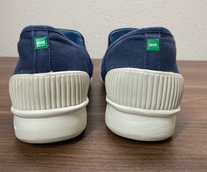 Cougar Shoes Slip On Canvas 10 Blue Snap Comfort Memory Cushion