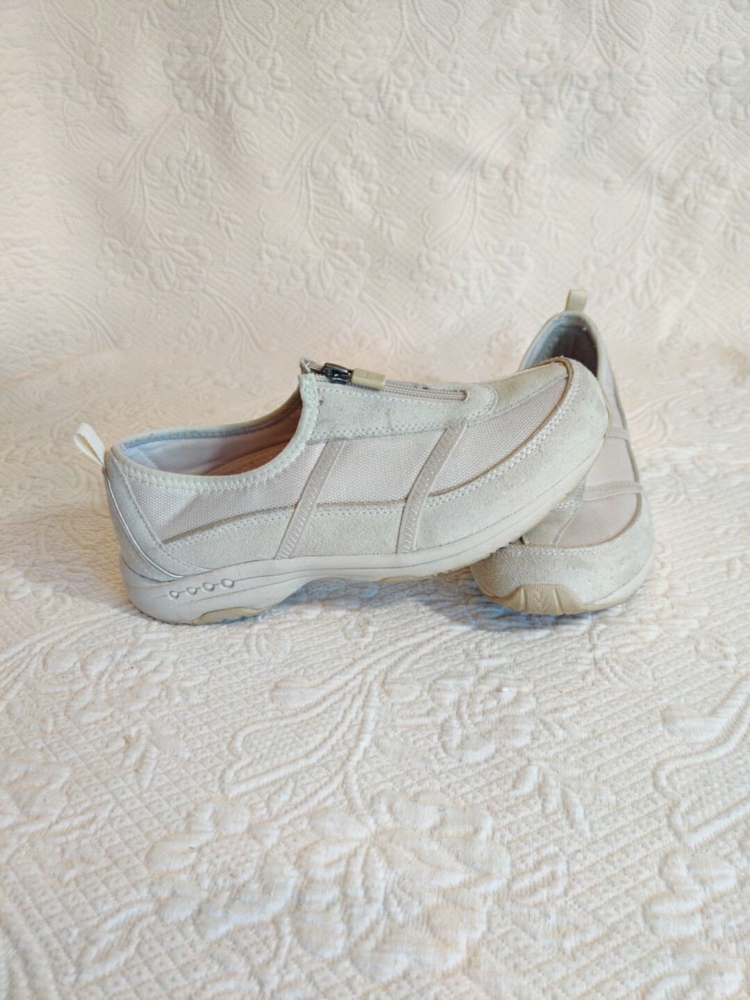 Easy Spirit Upper Leather Zipper Front Slip-on Athletic Activewear Shoes