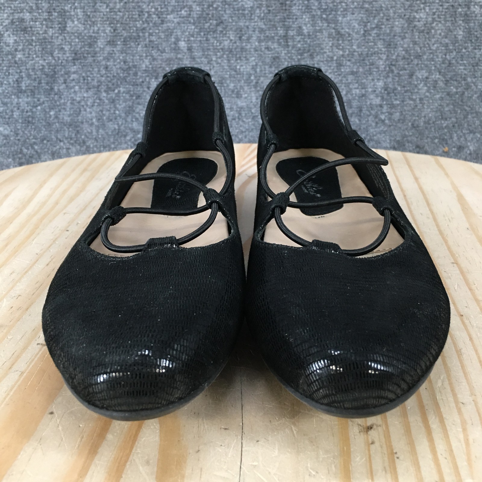 Earthies Essen Shoes Womens 9B Casual Slip On Comfort Ballet Flats Black Leather