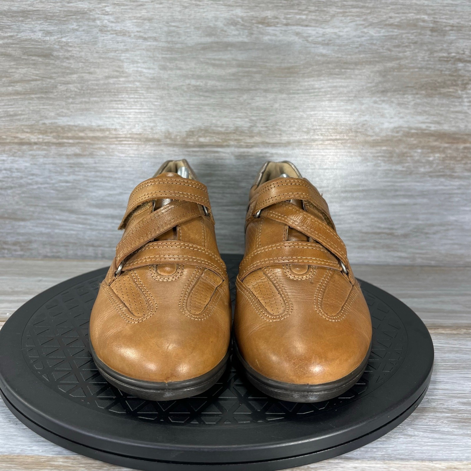 Ecco Women’s Brown Leather Hook & Loop Slip On Sneakers Size EU 38 US 7.5
