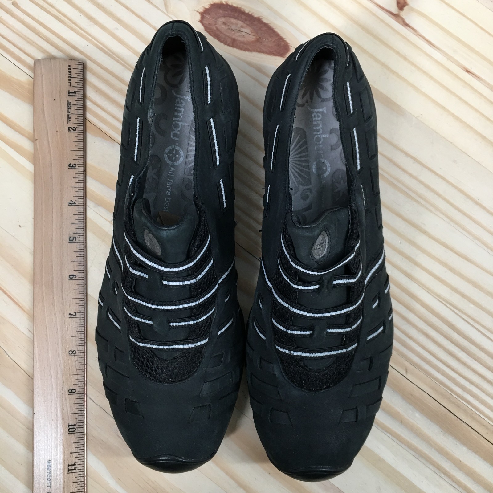 JBU By Jambu Shoes Womens 8 M All Terra Design Walking Wedge Slip Ons Black