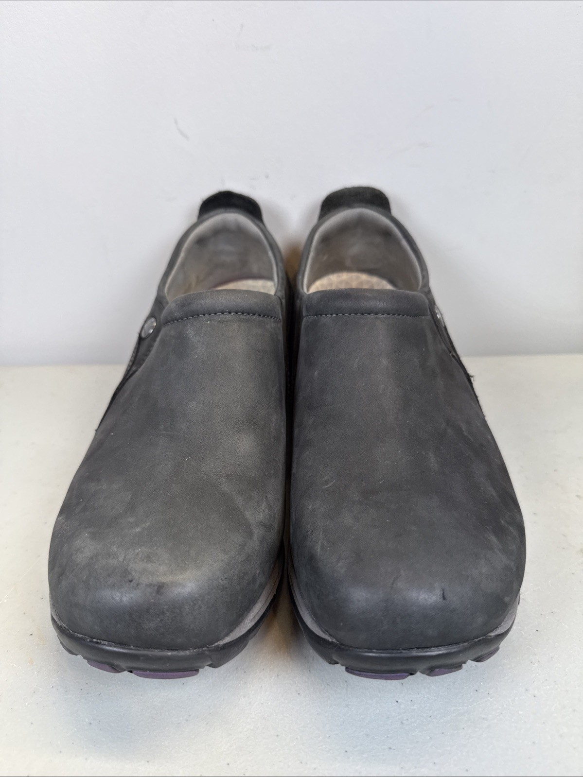 DANSKO Women’s Patti Black Clogs Suede EUR 40 Waterproof Vibram US 9.5