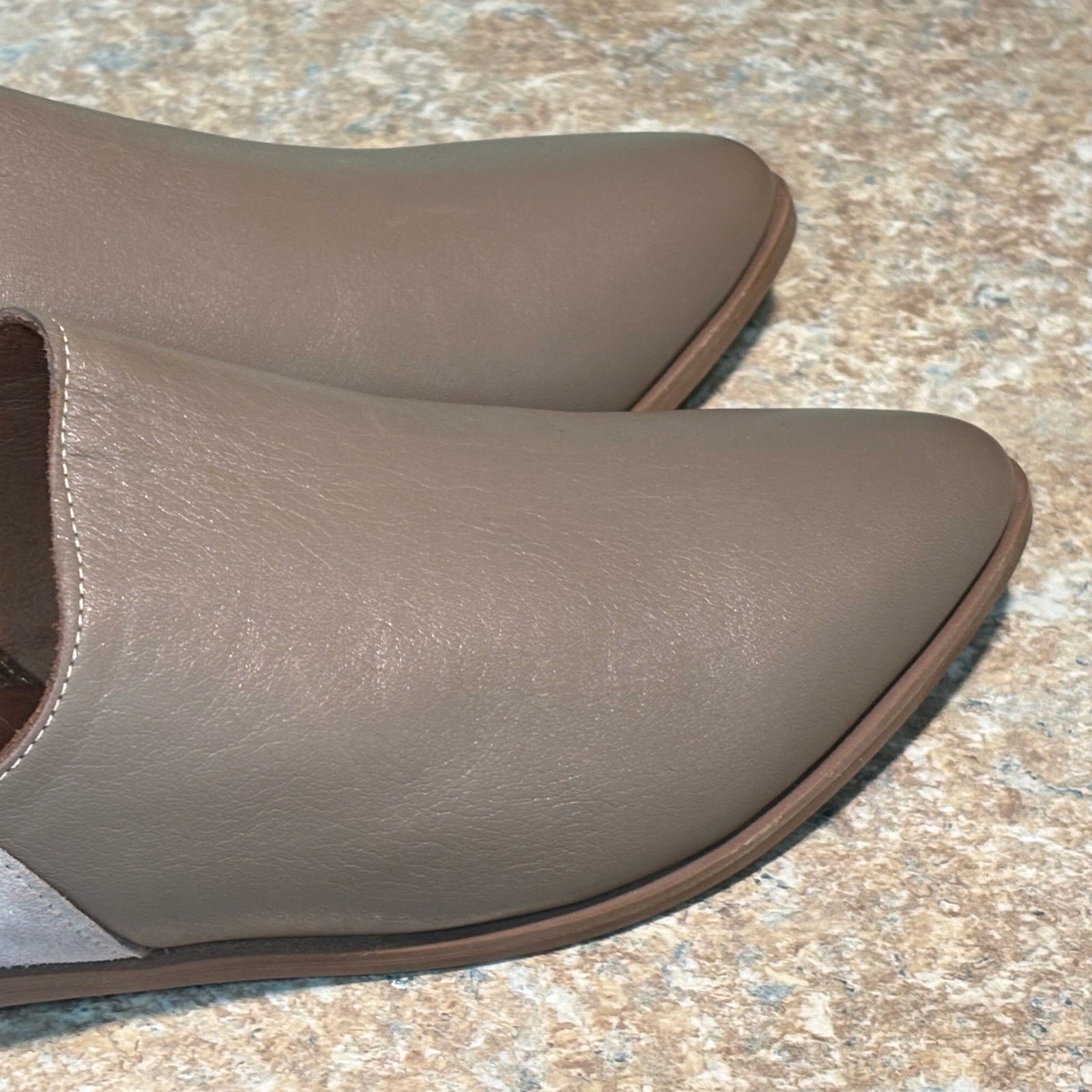 Bueno Beau Pointed Toe Loafer Slip on Leather Suede Gray Quiet Luxury Shoes 39