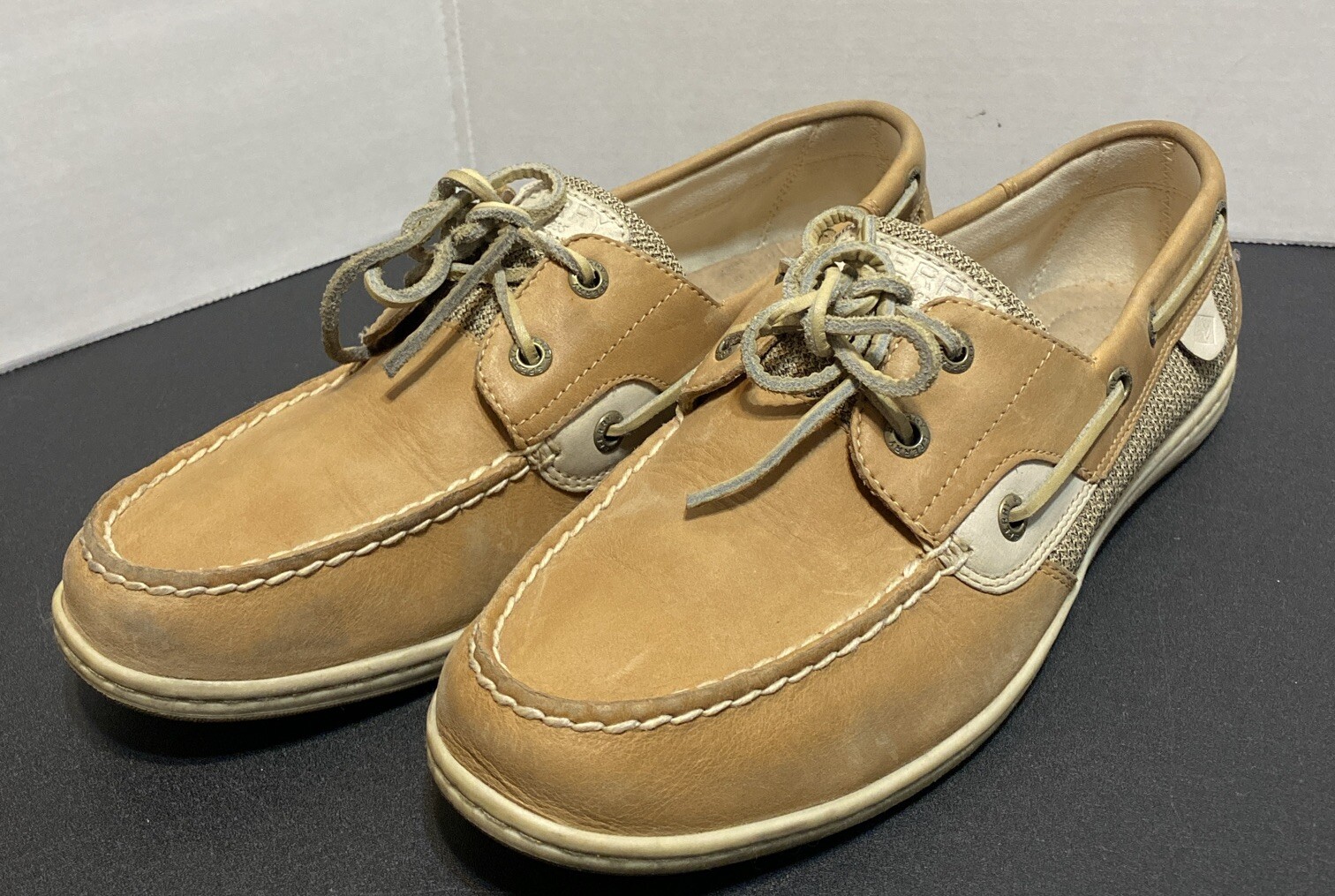 SPERRY Top Sider Women’s KOIFISH Linen Oats Boat Shoes STS95589 Sz 10 M