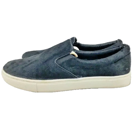 Steve Madden Ecentric Slip On Sneakers Women’s 9.5 B Black Pony Hair Haircalf