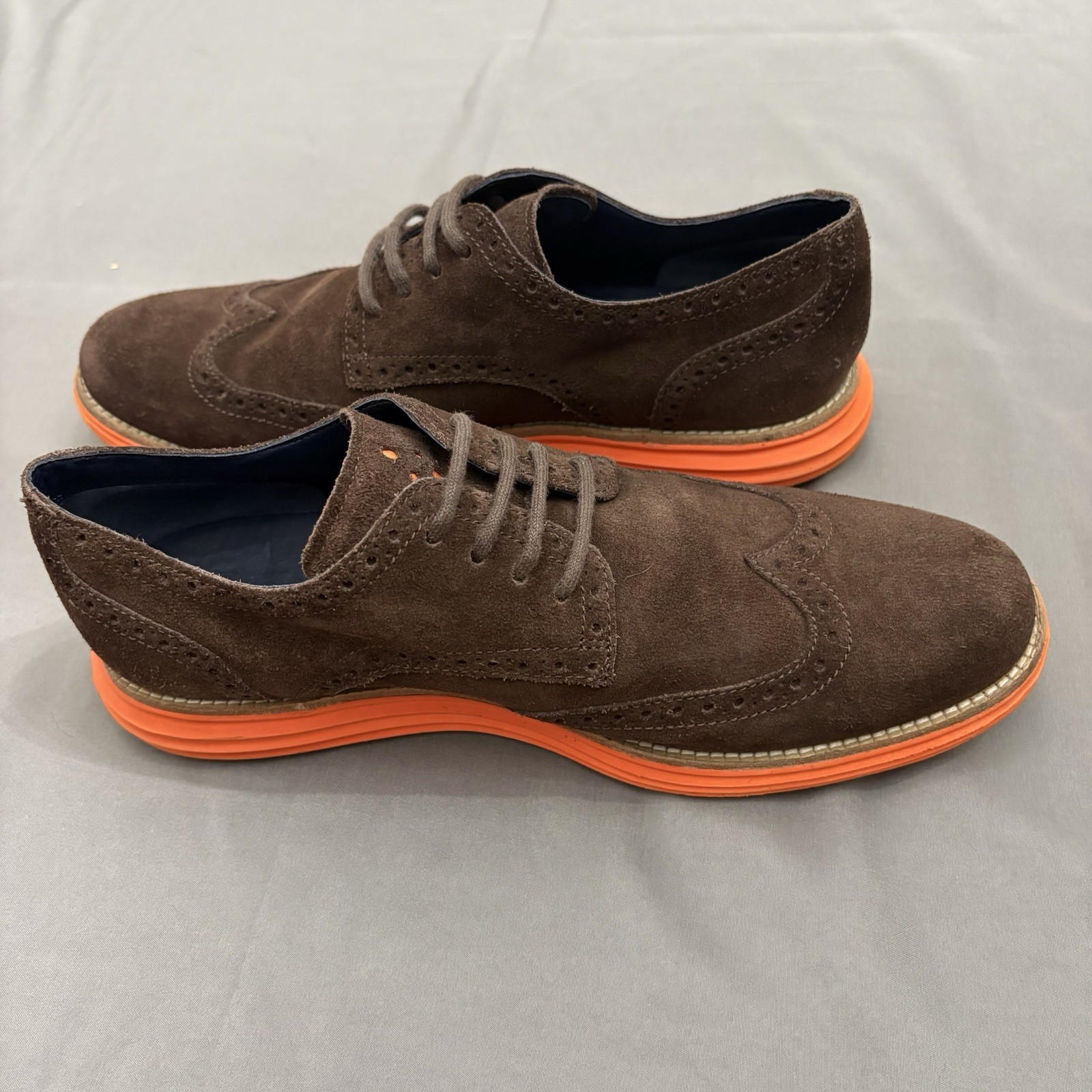 Cole Haan Men’s Brown Shoes Lunargrand Suede Wingtip Oxfords Dress 9.5M C11097