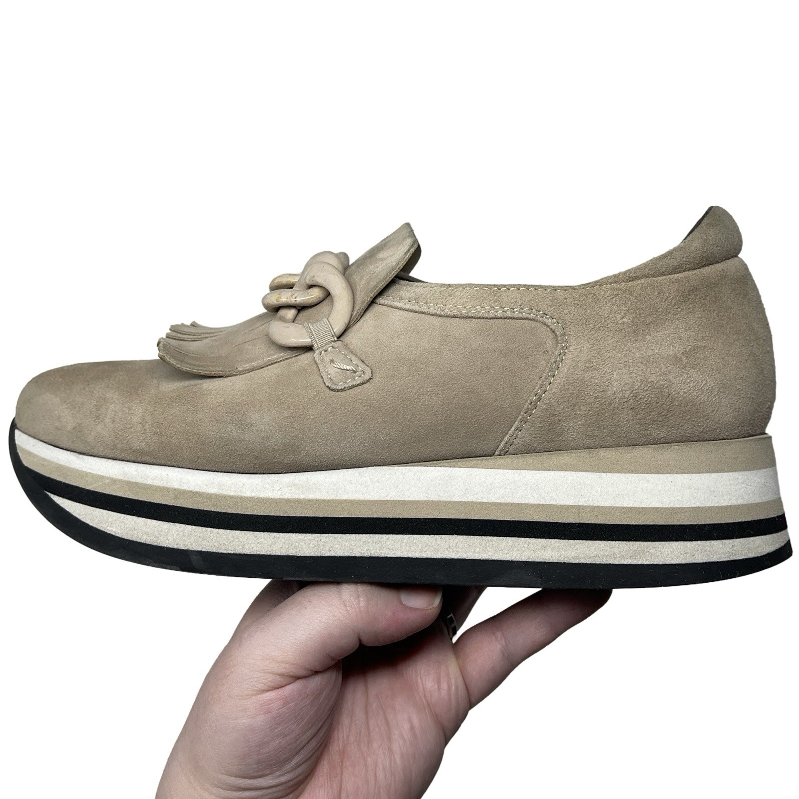 Softwaves “Adaya” Women’s Sneakers EU 39/US 8.5-9 Platform Beige Black White