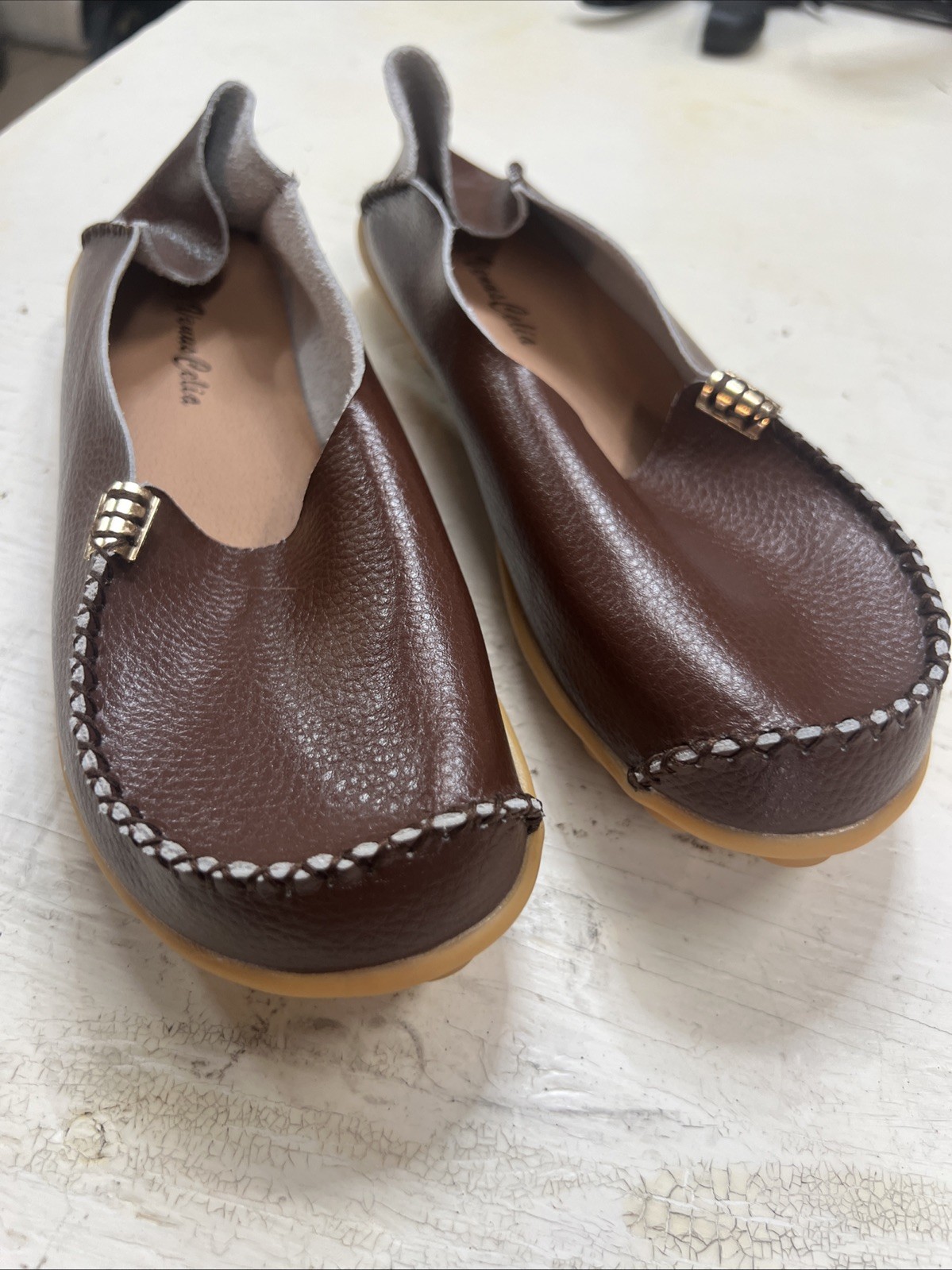 Venus Celia Loafer Women’s Brown Leather Flats Size 43 US 10.5 – Comfort Walkin