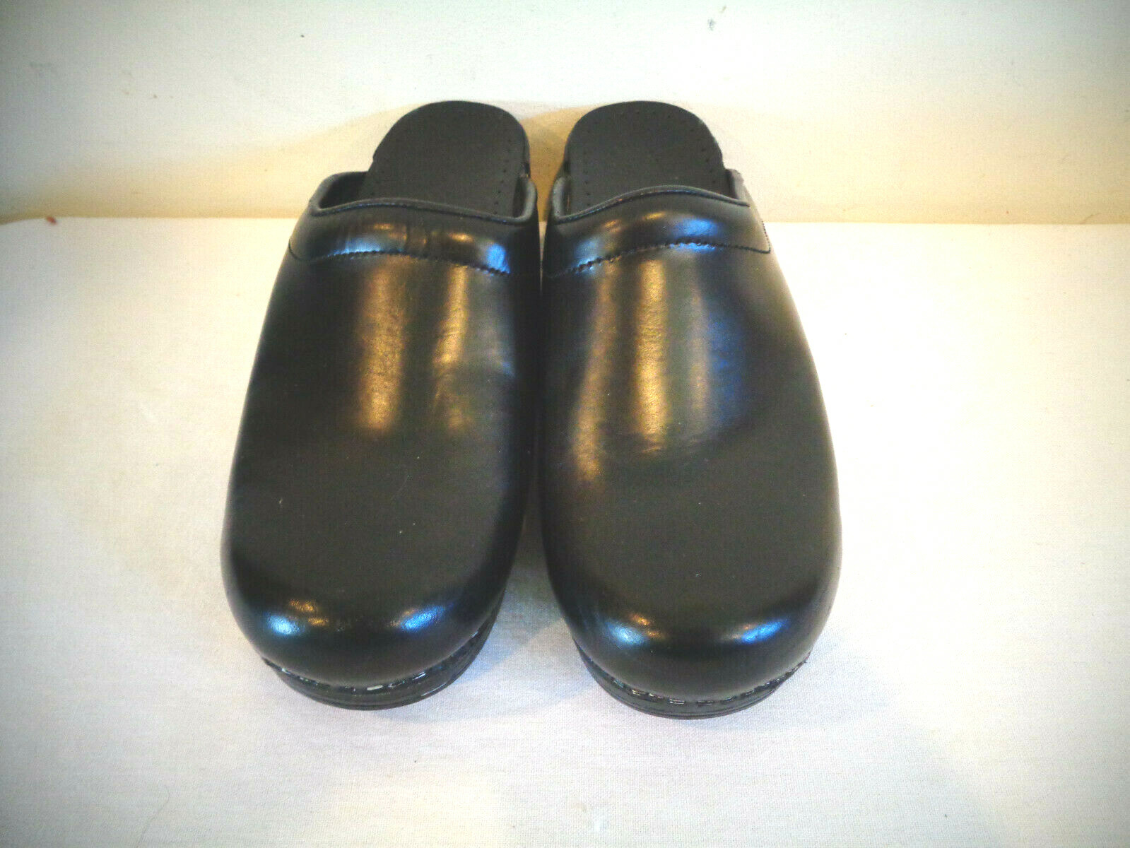 DANSKO BLACK LEATHER CLOG PROFESSIONAL NURSING SHOES SIZE EU 39