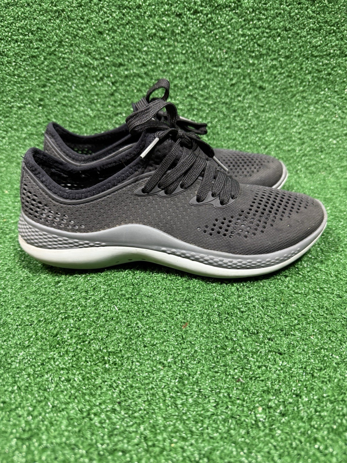 Crocs Womens Literide 360 Pacer 206705 Black Casual Shoes Sneakers Size 7 Clean!