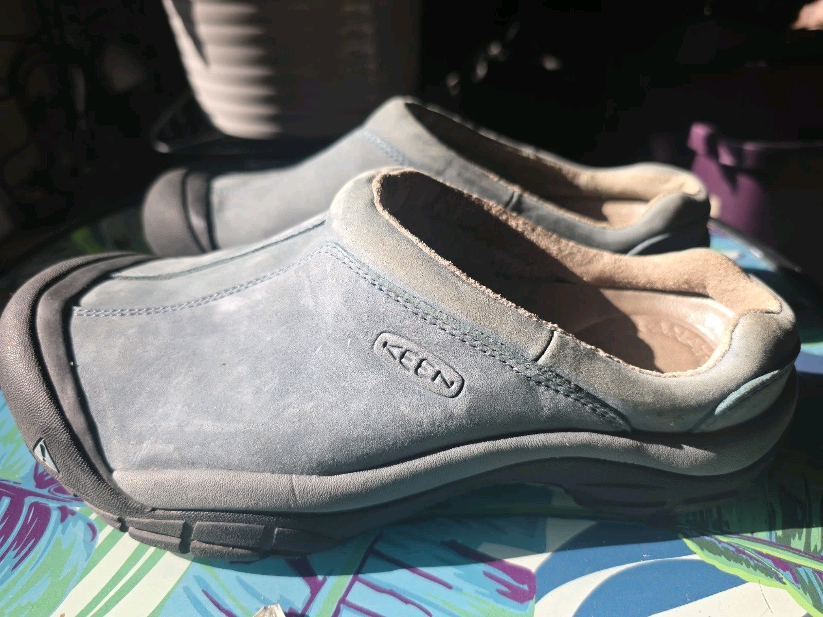 KEEN Women’s Size 9 Leather Slip-On Comfort Casual Mules Clogs Shoes