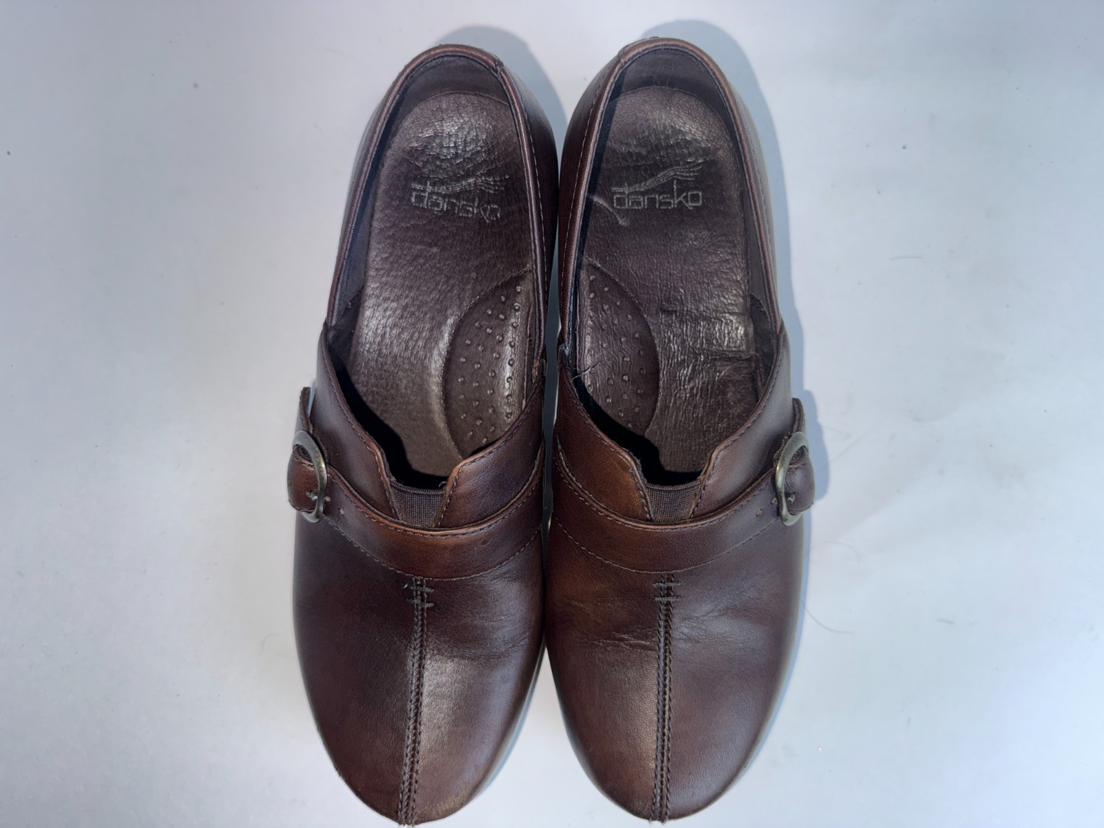 Dansko Tamara Womens 39 US 8.5/9 Brown Leather Buckle Clogs Loafers