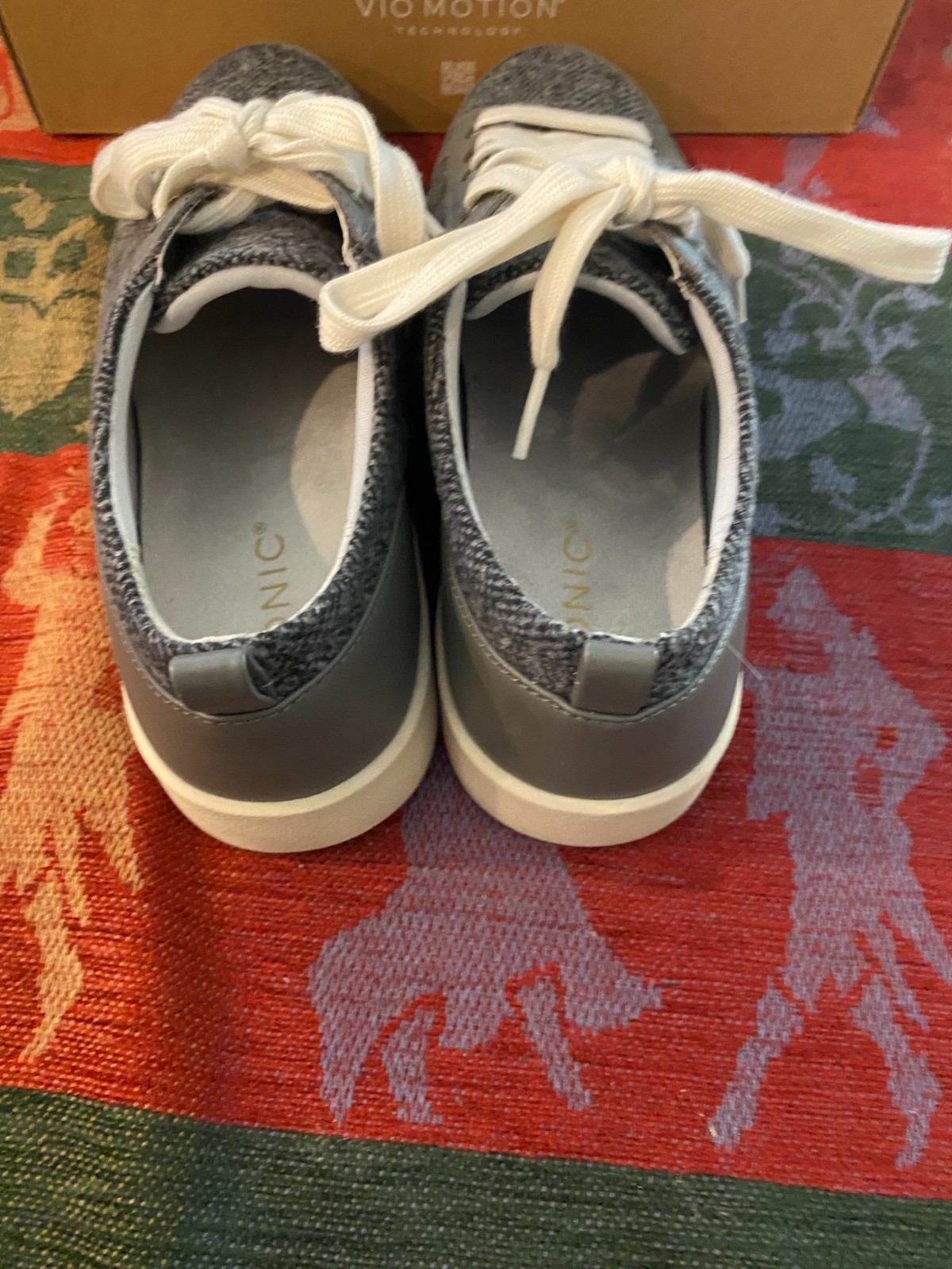 Vionic Winny Womens Shoes Sz 8.0 Running Slate Grey Multi Woven Lace Up Sneakers