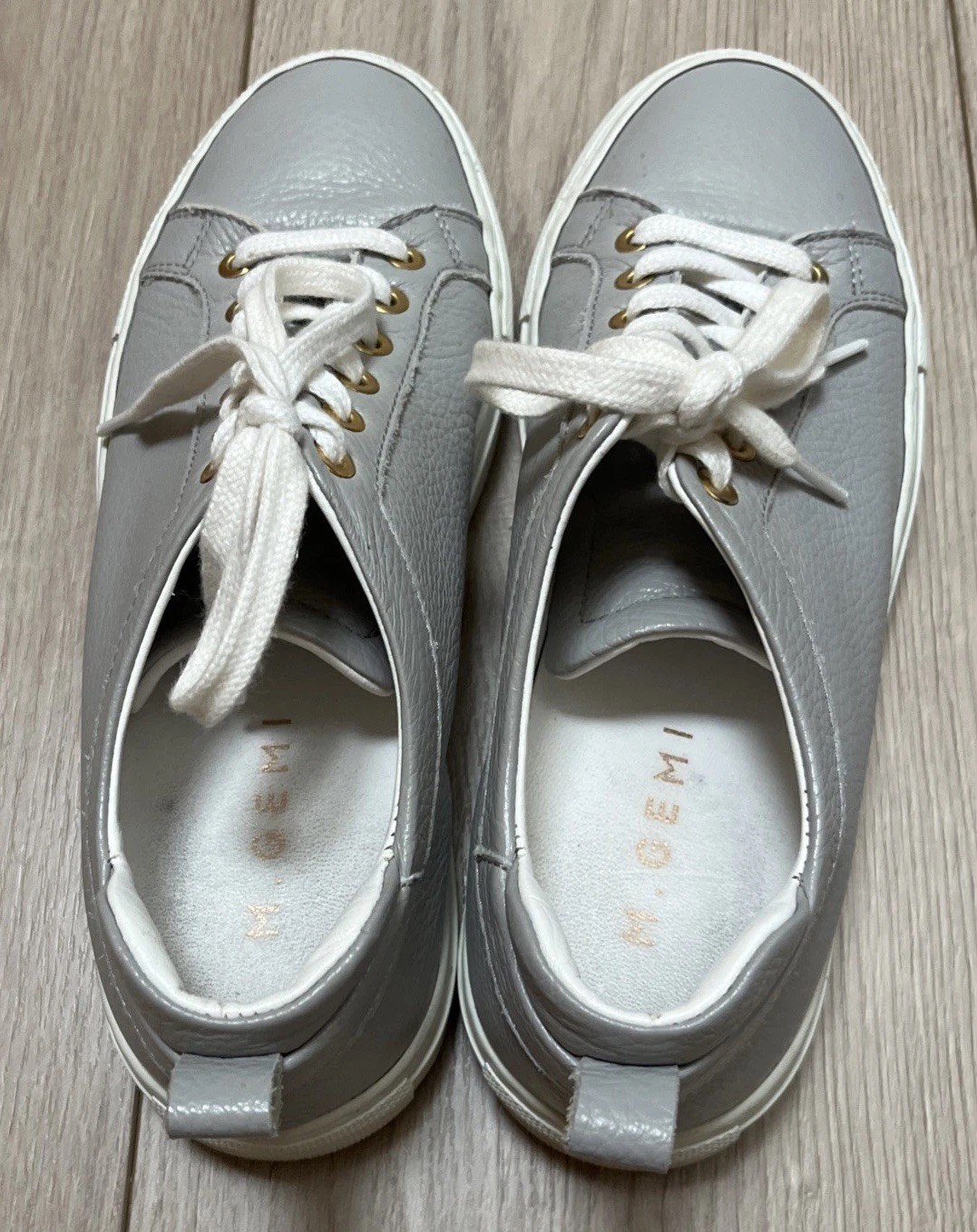 M. Gemi Grey Leather City Sneakers “Palestra”Women Handmade Italy 7M/Mint Cond