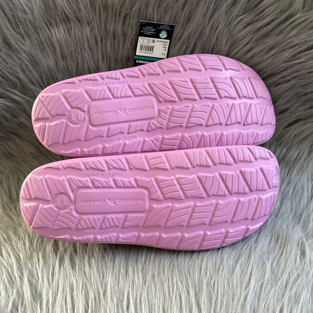 Rugged Shark Clogs Womens Size 11 Pink Slip On Sandals Lightweight Water Shoes