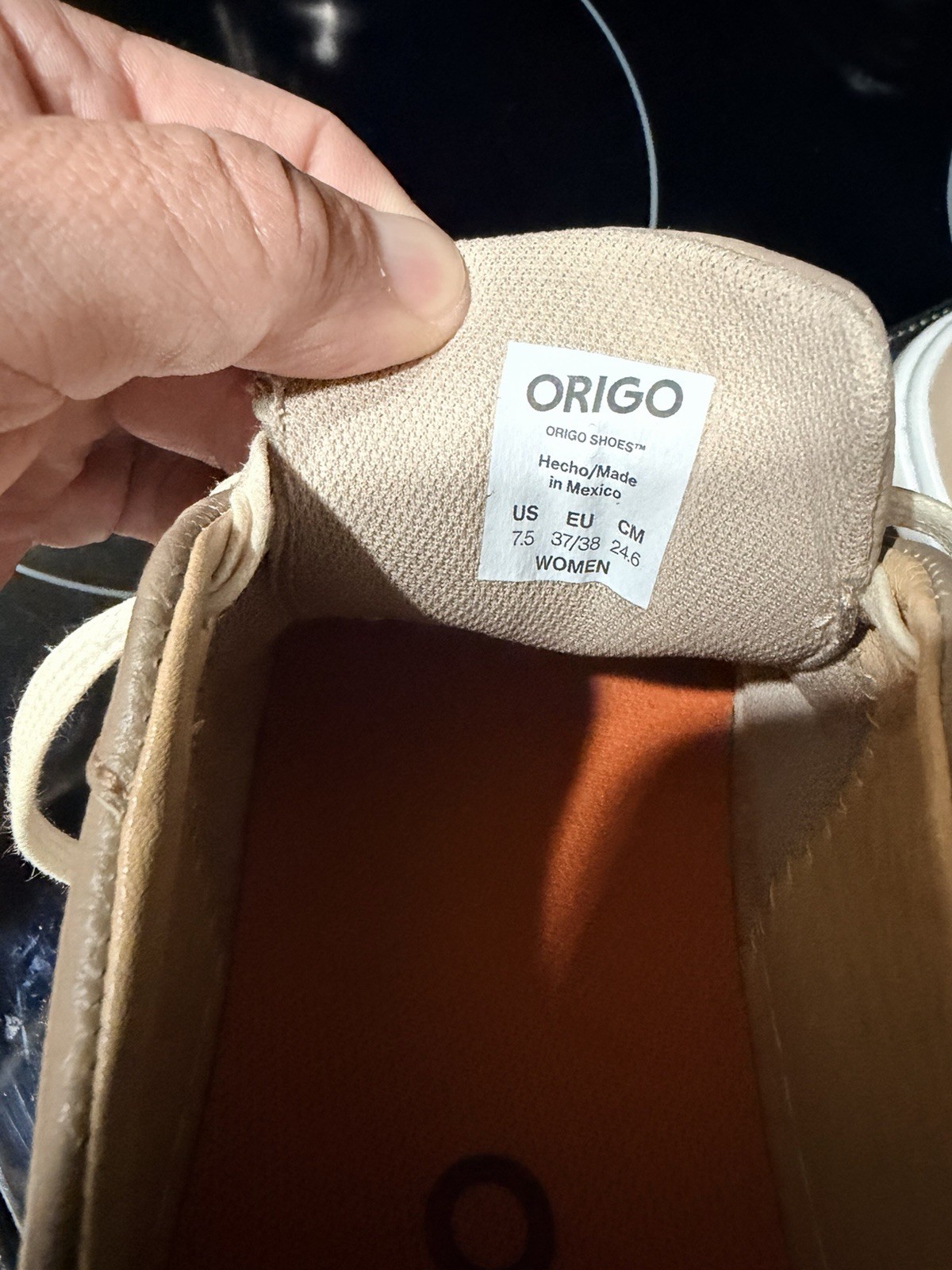 Origo Women’s Leather Lace-Up Low Top Sneakers Beige/White US 7.5