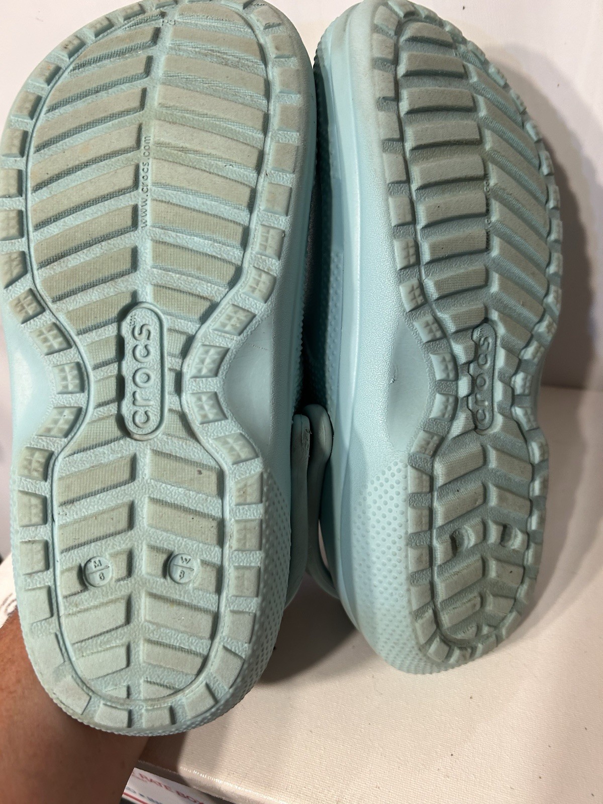Crocs Shoes Women 8 Light Blue Fleece Lined Clogs Slip On