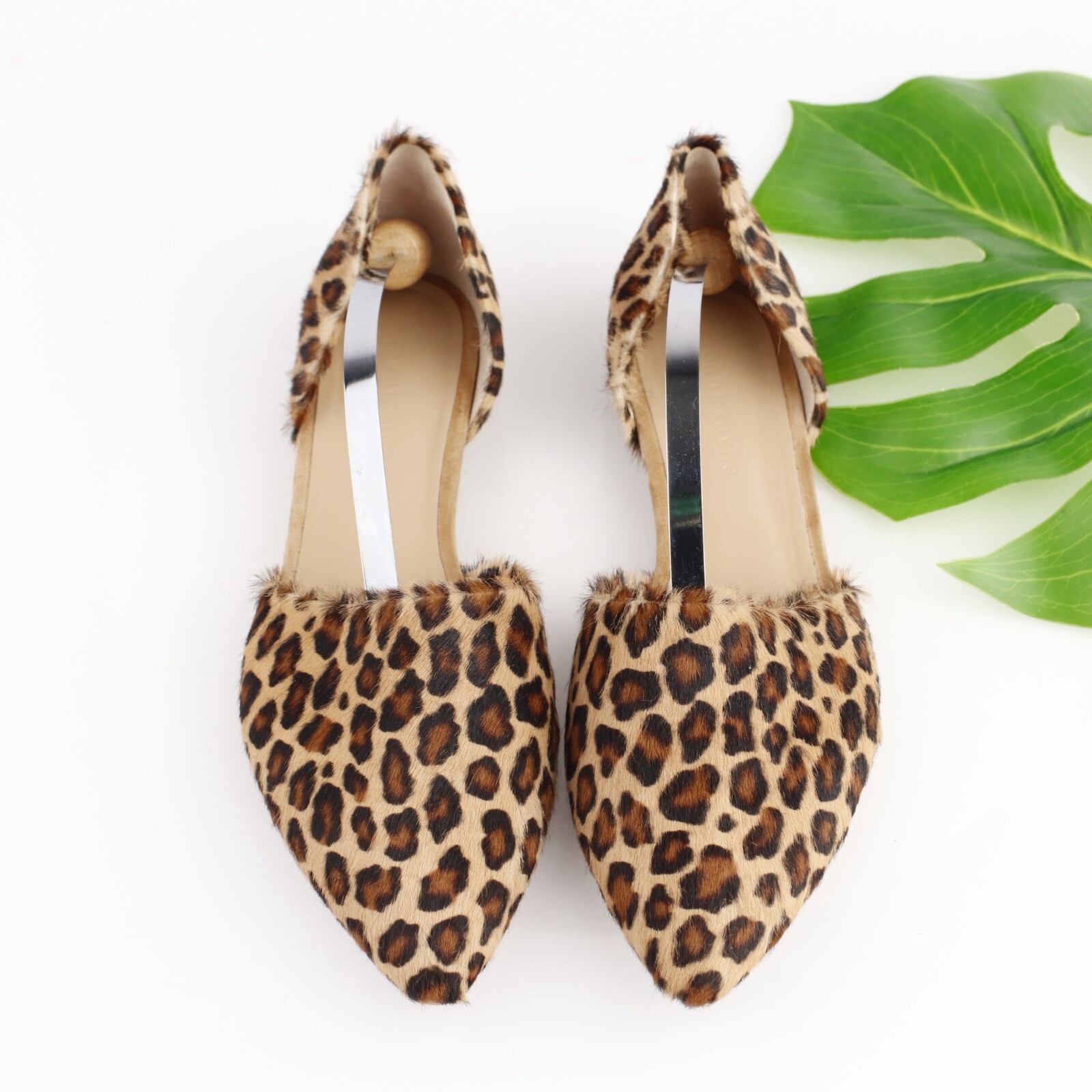 Jenni Kayne Womens D’Orsay Flat Size 40 10 Brown Leopard Pointed Pony Hair Shoe