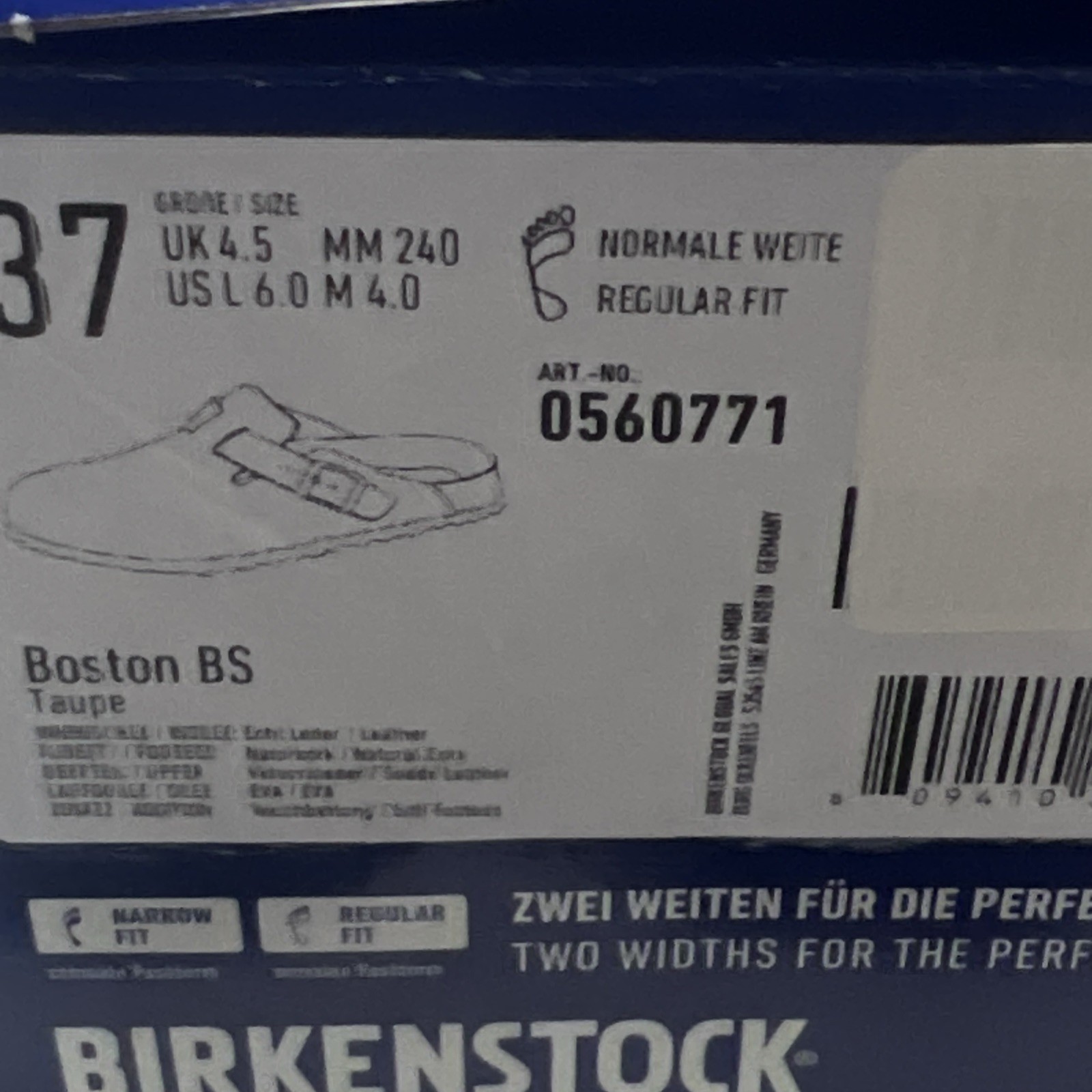BIRKENSTOCK Boston Soft Footbed Clog Unisex Size US M4/W6 Taupe