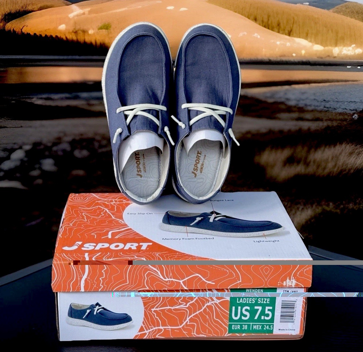 Jsport by Jambu “Wenden” Women’s Casual Slip-On Shoe Navy Blue 7.5w. E12