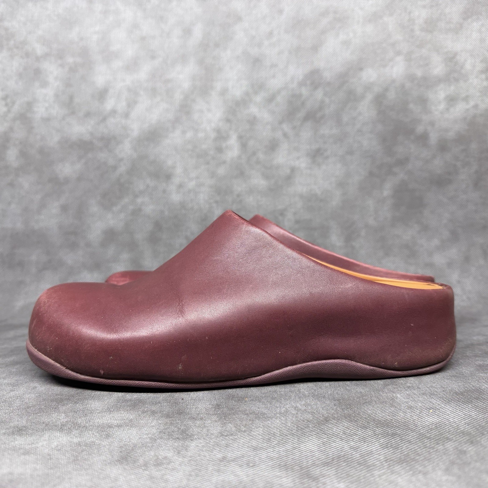 Fitflop Shuv Leather Red Clog Womens Size 9 Comfort Slip On Mule Shoe