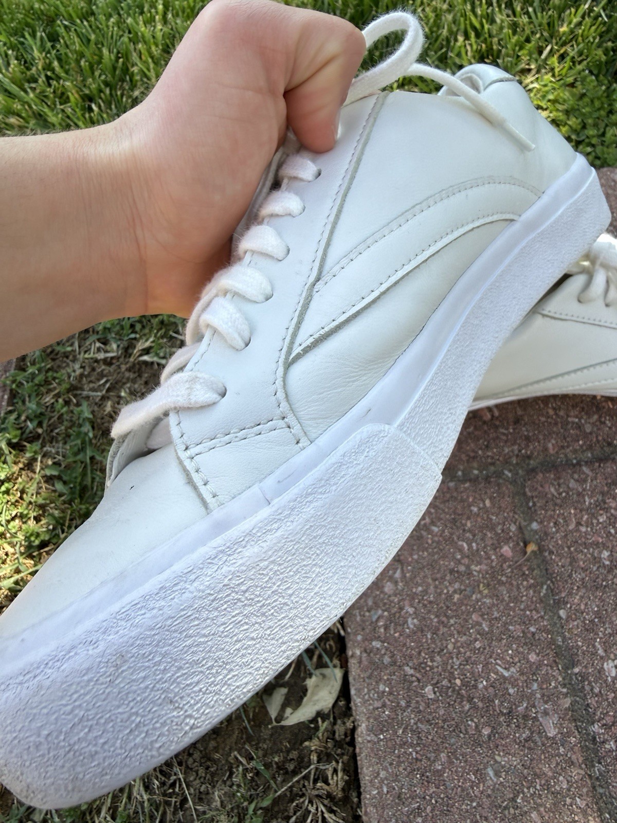 Madewell White Sidewalk Low Top 100% Leather Classic Streetwear Sneakers Size 8