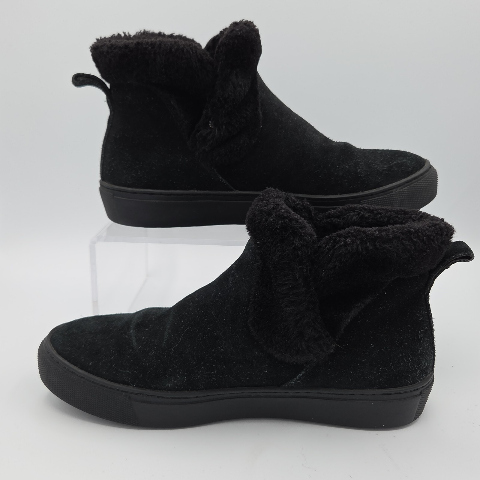 Cougar Duffy Black Suede Winterized Slip-On Sneakers Comfort Shoes Womens 7