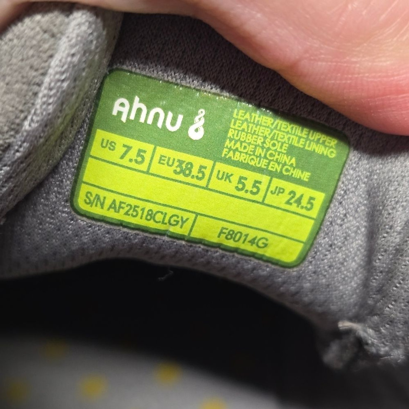 Ahnu Noe Gray Grey Genuine Leather Lace Up Casual Sneakers Women’s 7.5