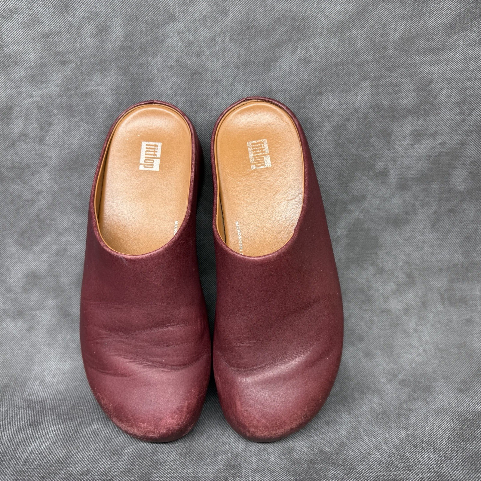 Fitflop Shuv Leather Red Clog Womens Size 9 Comfort Slip On Mule Shoe