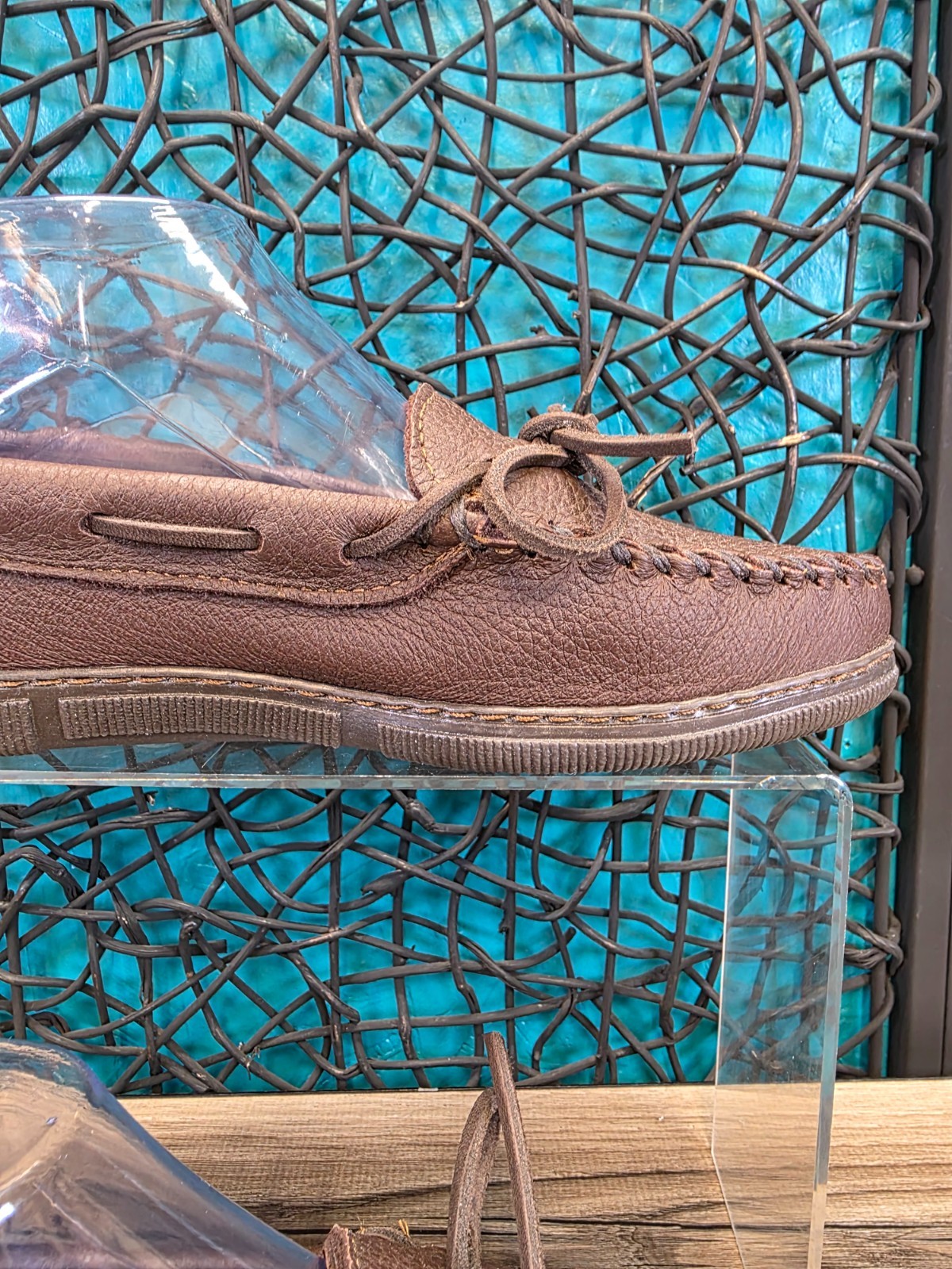 Minnetonka Classic 492W Moccasins Brown Moosehide Leather Slip On Women’s 7.5