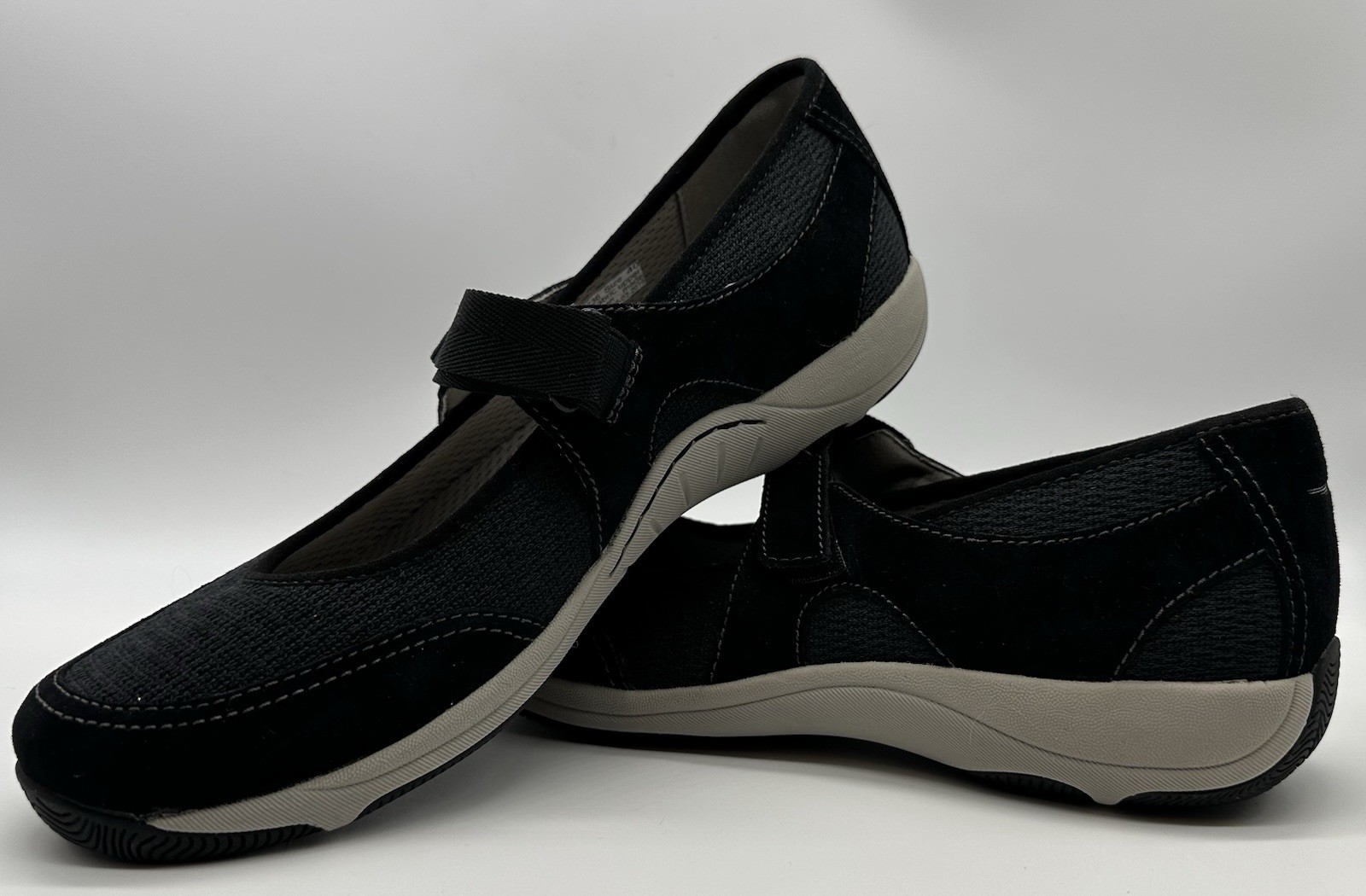 Dansko Hennie Mary Jane Size 40 Black Suede Textile Upper Hook Loop Size 9.5-10