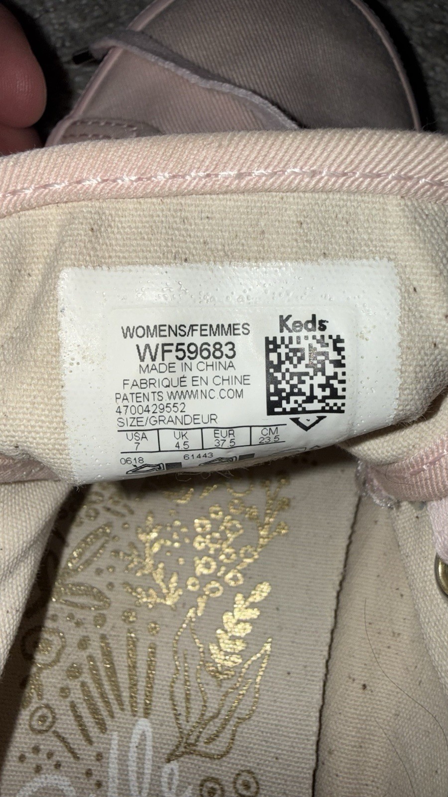 KEDS Rifle Paper Co. Pink Embroidered Blush Sneakers, Women’s Size 7