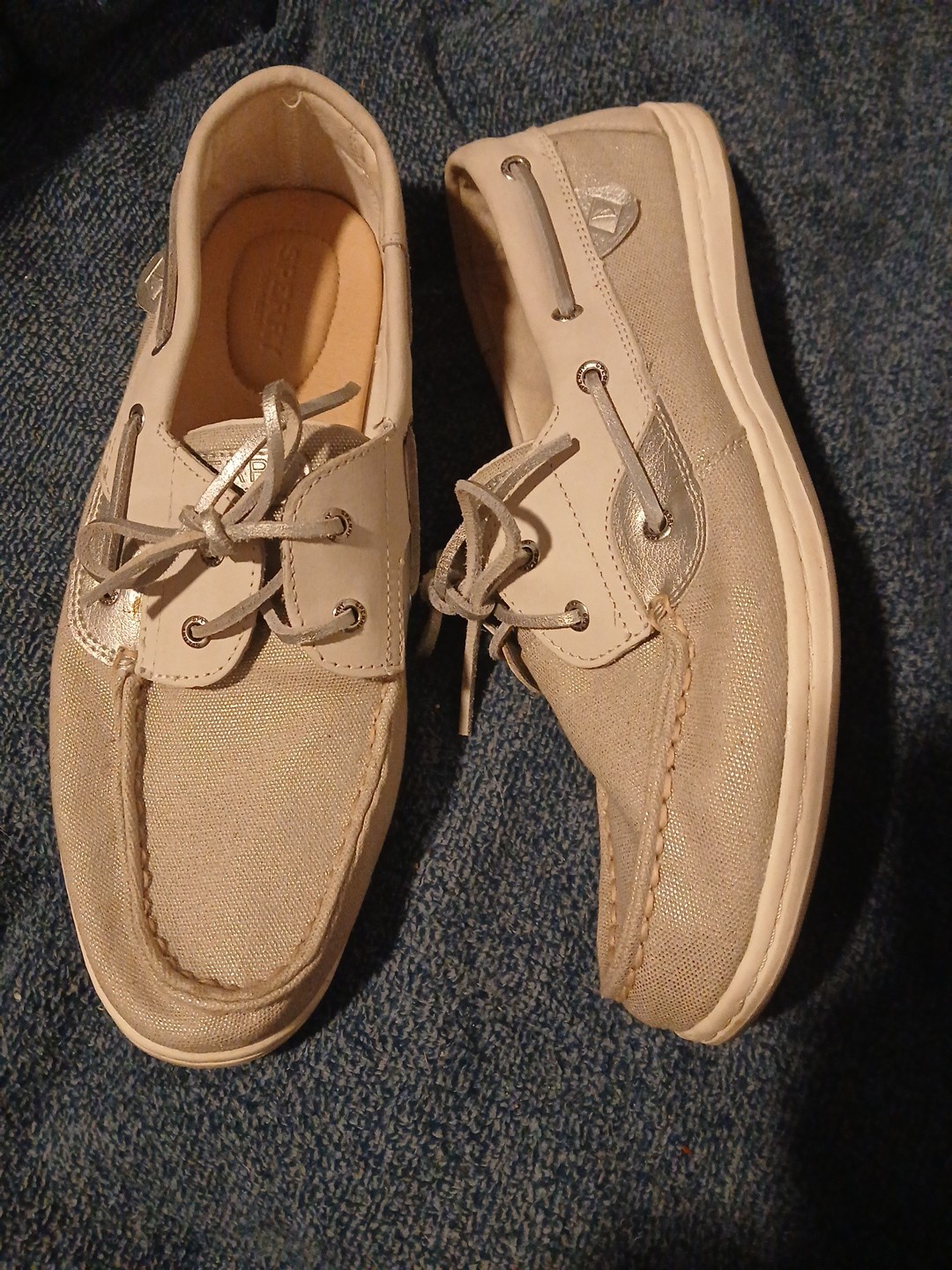 Sperry Top Sider Women’s Koi Fish Sparkle Slip On Flat Bottom Shoes No Box – 11