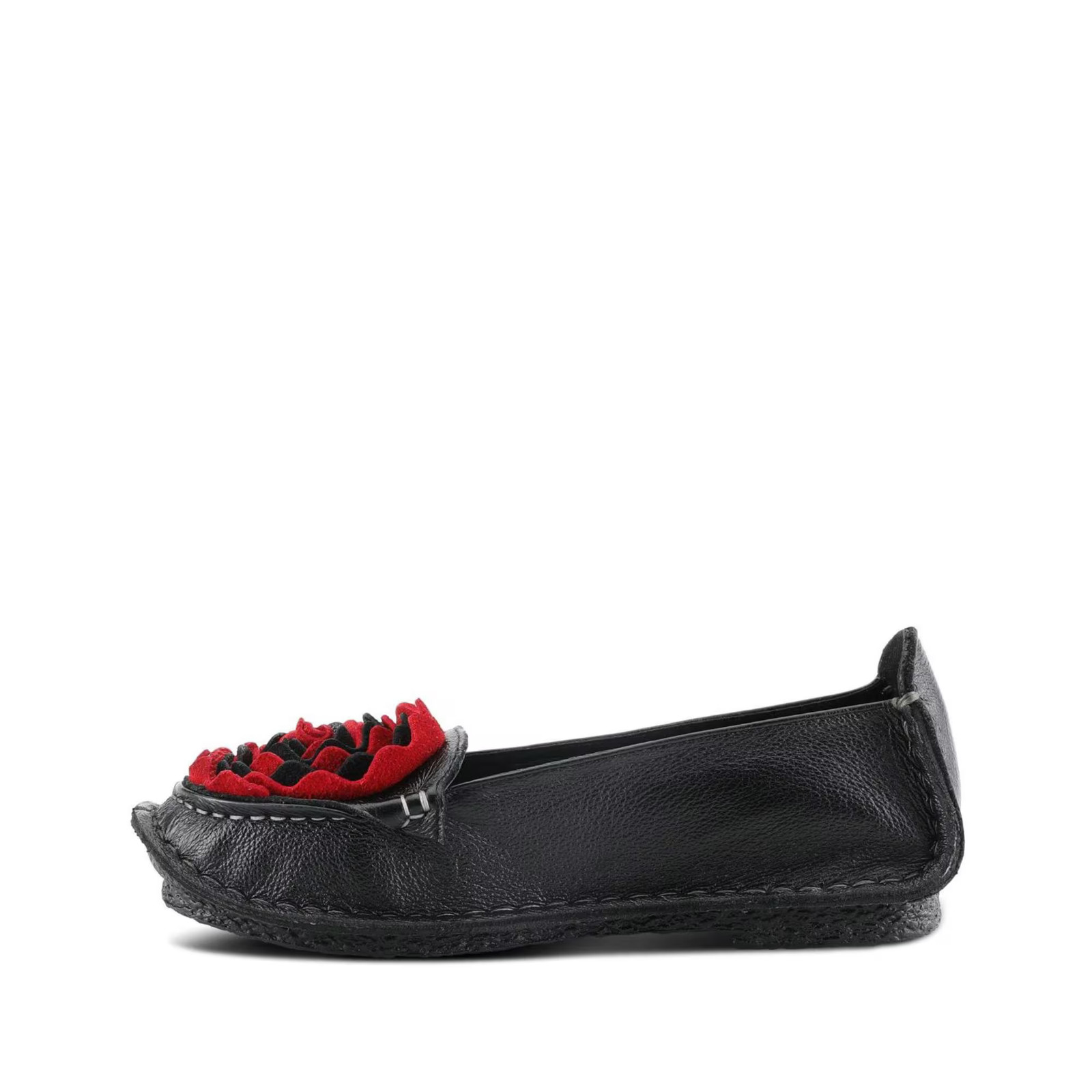 L’Artiste Dezi Hand-Painted Leather, Ombre Finish, Flower Accent, Cushioned Inso