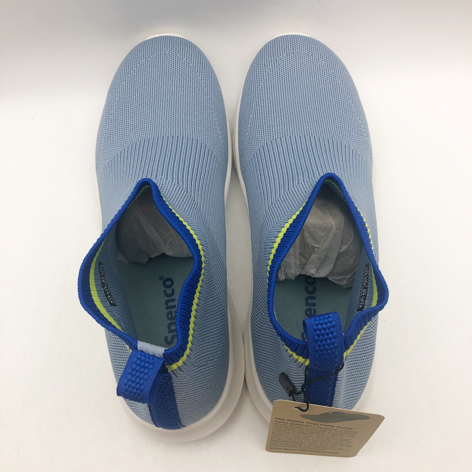 Spenco Waco Womens Pure Love Knit Casual Sneakers Size 7 Fog Blue NIB
