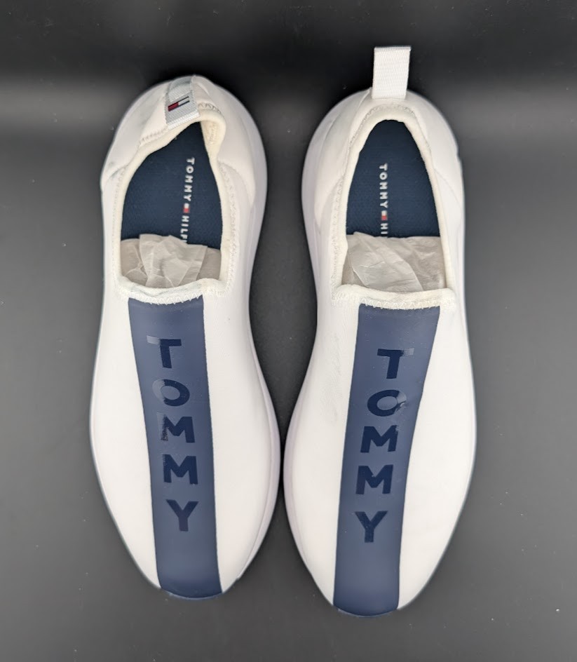 New Womens Tommy Hilfiger Arizel White Slip On Casual Sneakers Size 11M NWOB $75