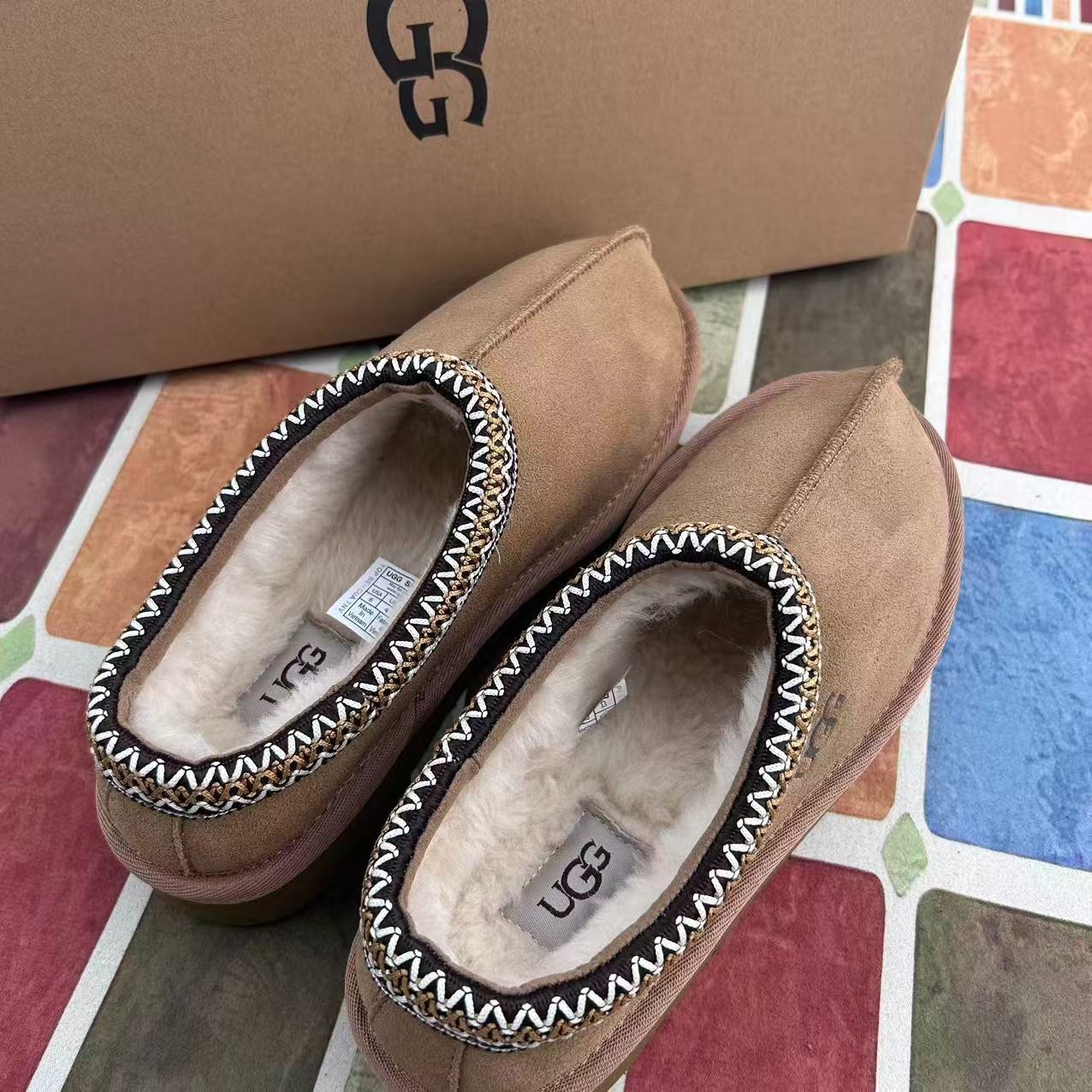UGG Tasman II Women’s Shoes Chestnut Suede Upper Wool Slippers with Box US 6-11