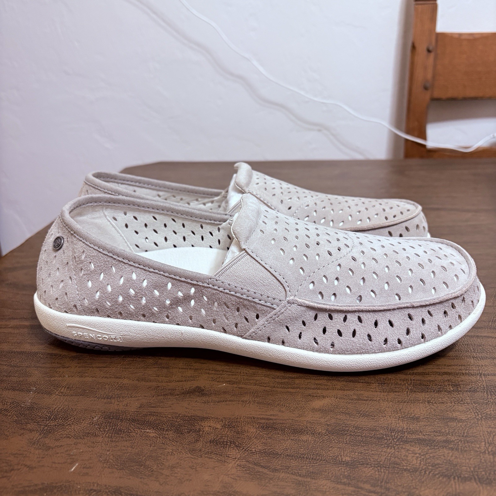 New in Box Sz 10 Spenco Womens Equinox Orthotic Suede Slip-On Dove Grey NIB
