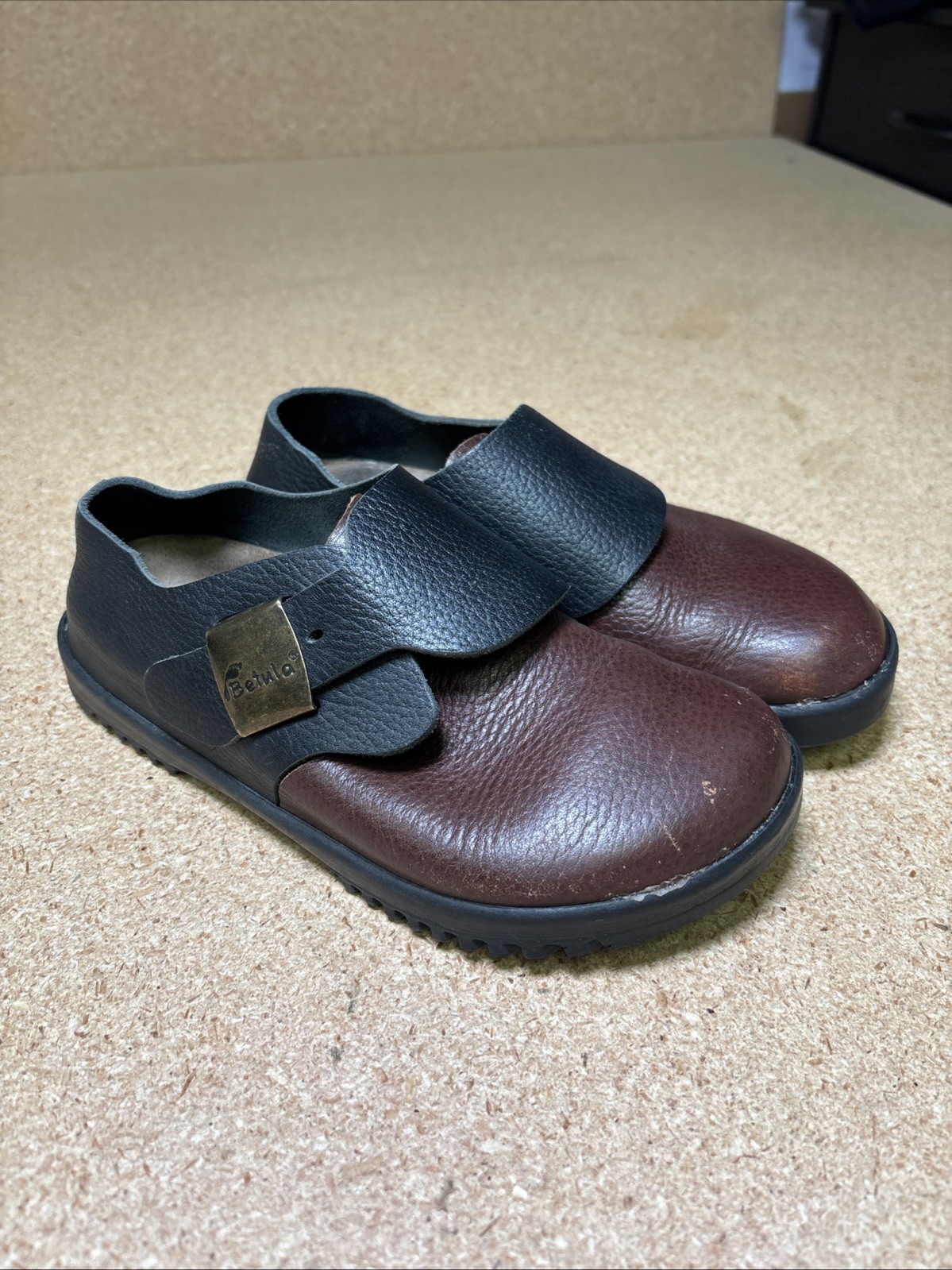 Birkenstock Betula Black Brown Mule Slip On Clog Buckle Leather Women’s US 5