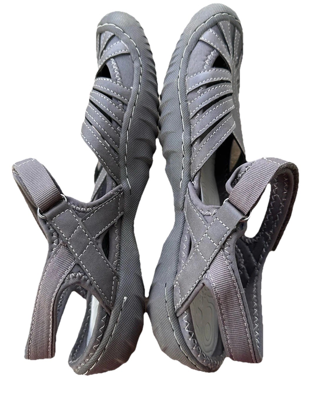 JSport By Jambu Womens Poppy Gray Mary Jane Shoes Comfort Walking Sz 10