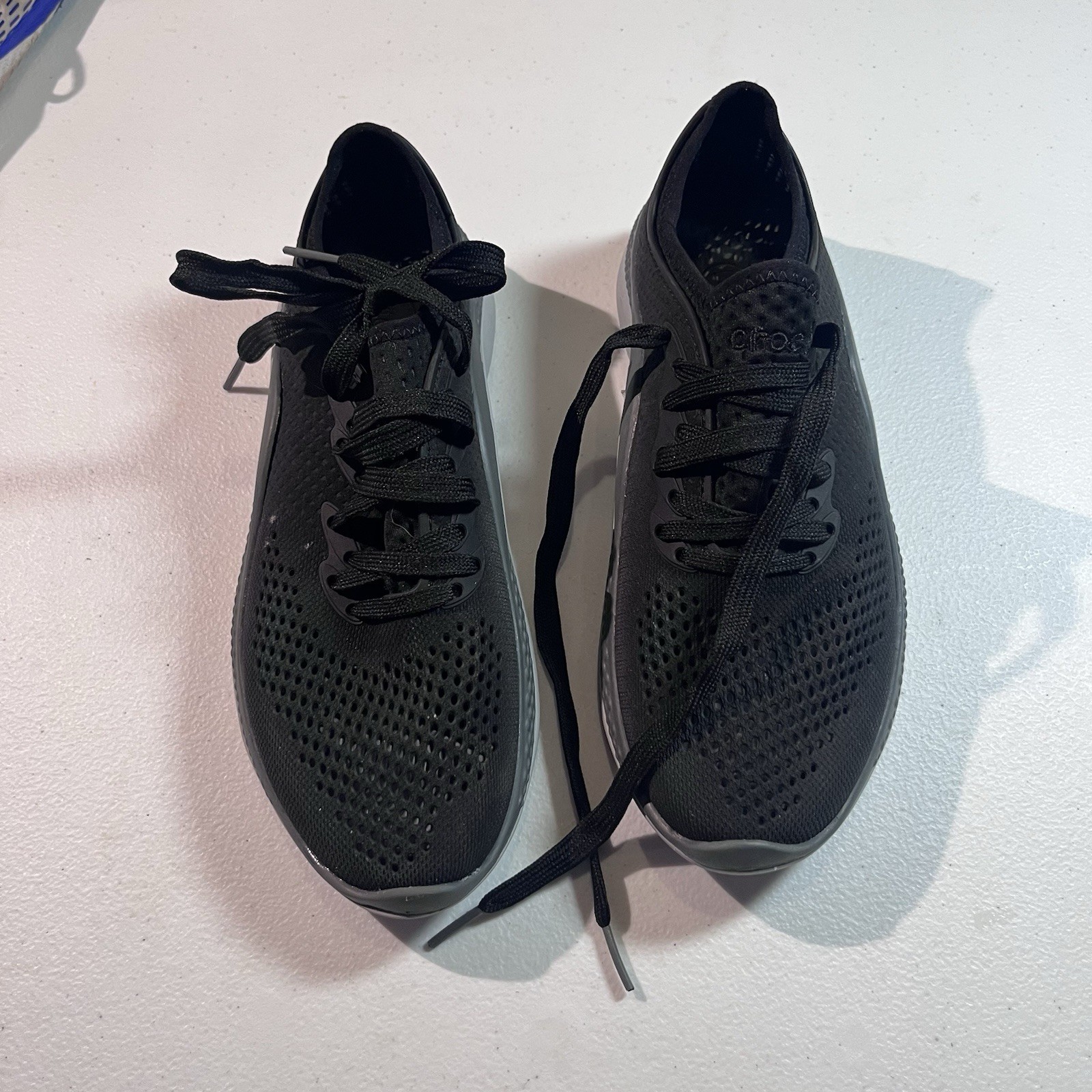 Crocs Womens Literide 360 Pacer 206705 Black Casual Shoes Sneakers Size 7 LaceUp
