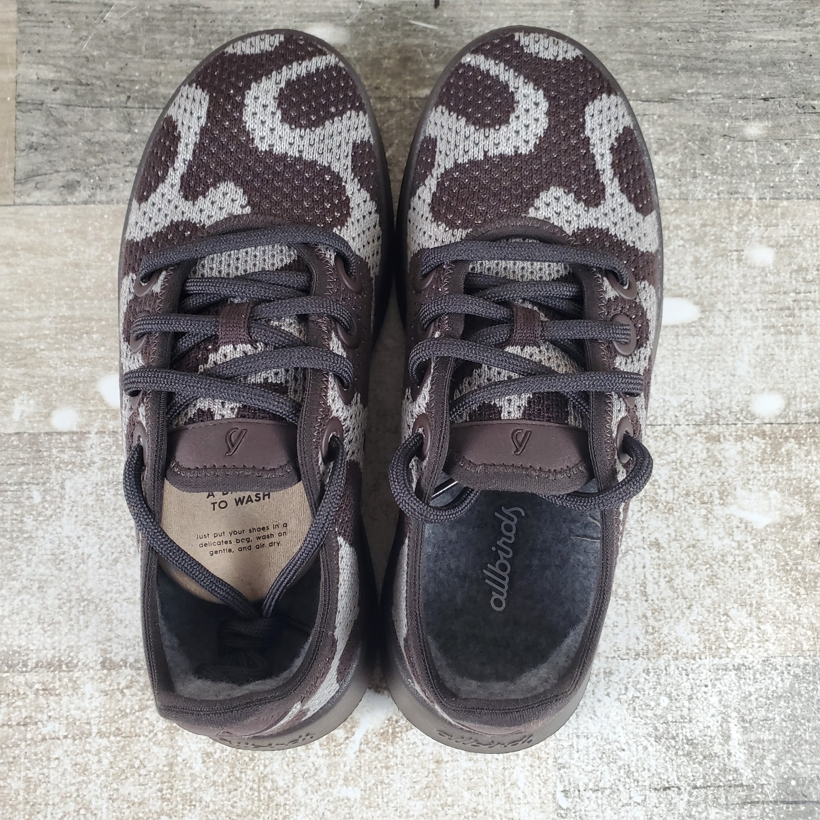 Allbirds Tree Runners Womens Shoe Sz 5 Athletic Brown Camo Fungi Lace-Up Sneaker