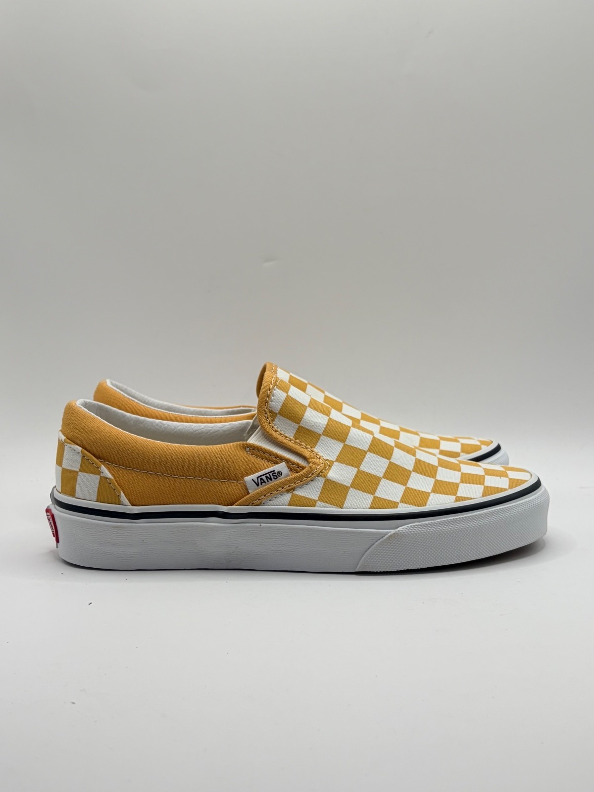 Vans Classic Slip-On Checkerboard Ochre White Sneakers Size 4.5 US Men / 6 US W