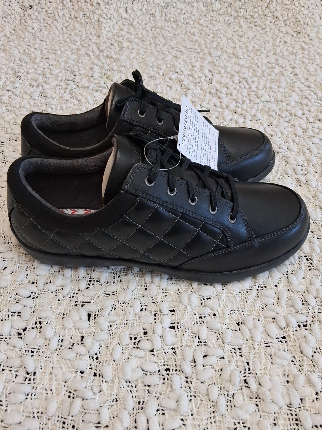 Anodyne No.75 Women’s Diabetic Orthopedic Shoes Black Leather, Size 9W