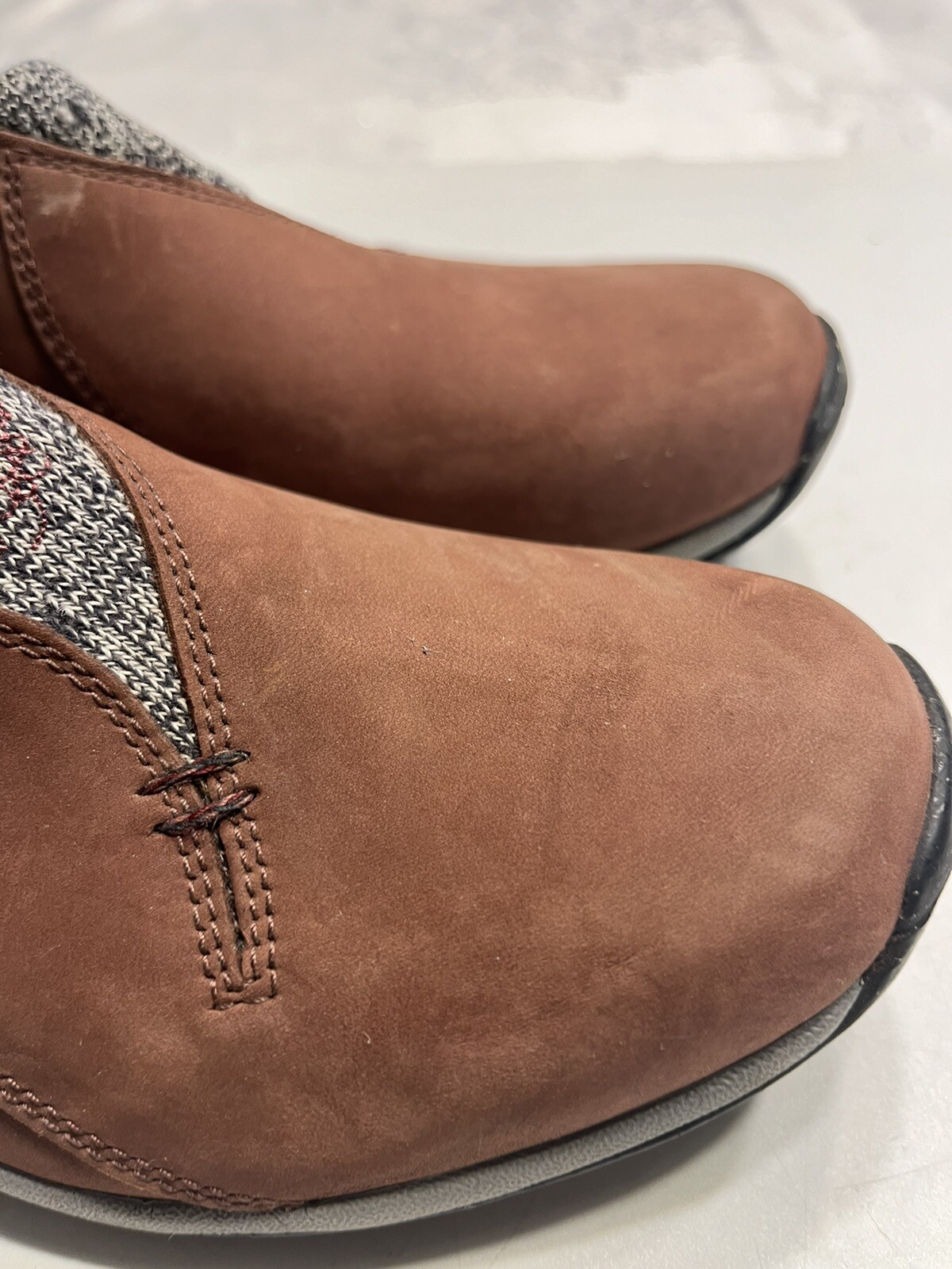 Timberland Smartwool Brown Leather Waterproof Vibram Ecostep Slip On Shoes 7.5M